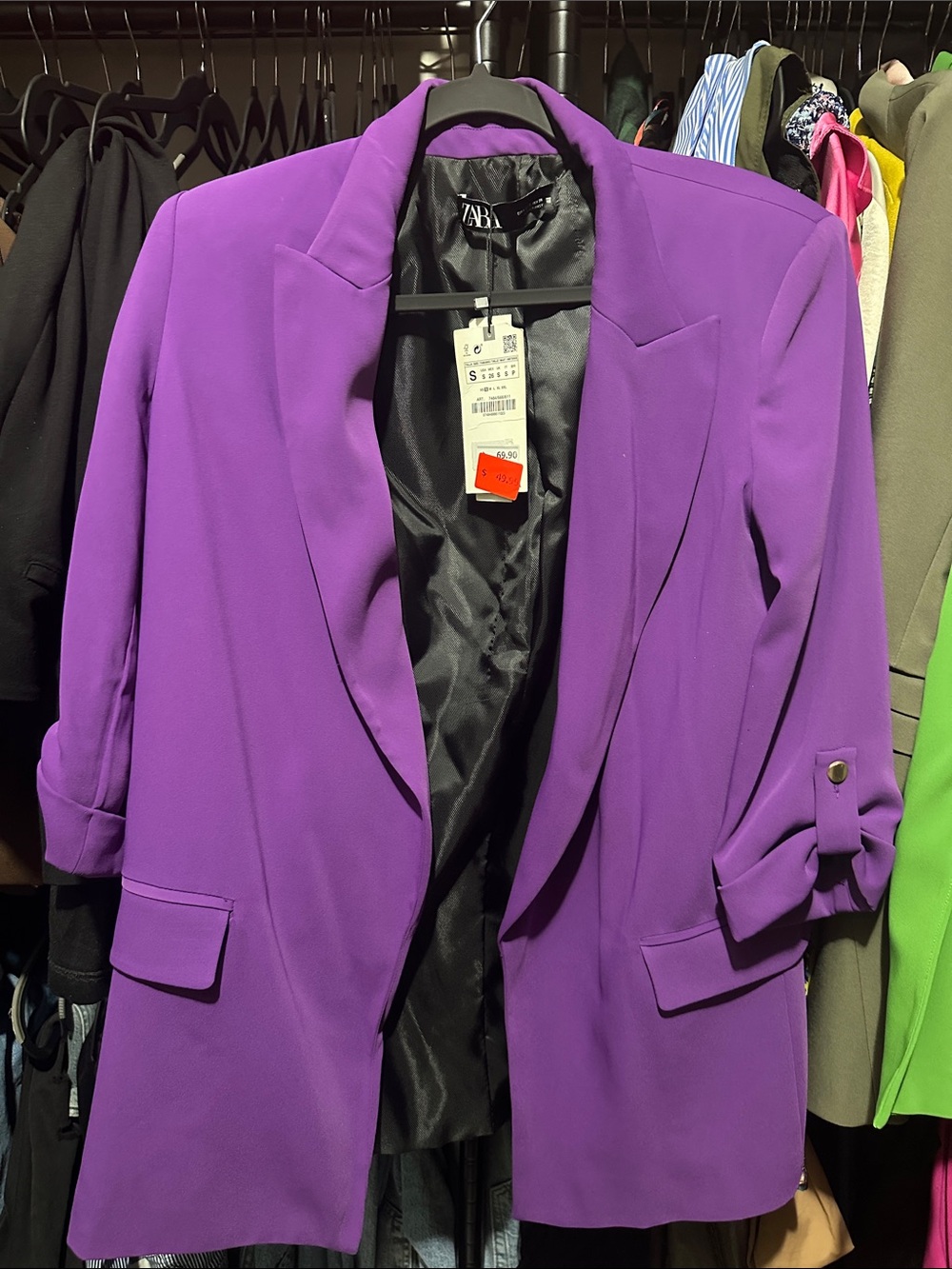 Zara Purple Tailored Blazer Jacket